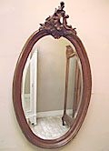 rococo wooden oval mirror